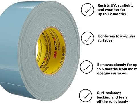 3M Performance Plus Duct Tape 8979, Slate Blue, 48 mm x 54.8 m, 12.1 mil