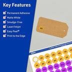 Avery® TrueBlock® Matte White Round Labels, Sure Feed® Technology, 0.5" Diameter, 15,400 Matte White Labels, Print-to-The-Edge, Laser/Inkjet Printable, Great for Product Merchandising Stickers