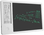 LCD Writing Tablet, 10 Inch Erasable Electronic Doodle Board with Digital Clock Calendar, Rechargeable Electronic Drawing Writing Board for Office Business and Home (White)
