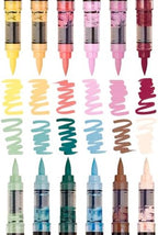 KINGART 12-Piece Cottage Acrylic Paint Brush Tip Marker Set – Flexible Fiber Brush Tips – Smooth Opaque Water-Based Ink for Detailed Nature Illustration and Crafts – 12 Muted Cottage Colors