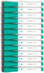 U Brands Fine Tip Dry Erase Markers with Eraser, Whiteboard Markers, Low Odor, Green, Set of 12