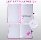 Heture Hardcover Notebooks, 6 Packs A5 Lined Journals Notebook for Writing 160 Pages, 8.2 x 5.5 inch, 6 Colors Classic Ruled Notebooks for College/Work/Travel (Fuchsia, 1 Pack)
