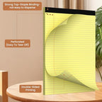 6pcs Legal Pads 8.5 x 11, Perforated Yellow Notepad 8.5x11, 50Sheets/Pad
