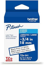 Brother Genuine P-Touch TZE-241 Tape, 3/4" (0.70") Standard Laminated P-Touch Tape, Black on White, Perfect for Indoor or Outdoor Use, Water Resistant, 26.2 Feet (8M), Single-Pack