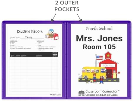 C-Line Classroom Connector School-to-Home Folders, Purple, 25 per Box (32009)