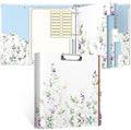 Rouidr 3 Ring Binder, 2 Inch Round Ring Binder Organizer with Clipboard, 5 Dividers Tabs, A4 8.5 x 11 Inch Paper & Clear Sleeves for School, Office Supplies, Wisteria