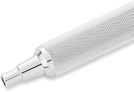 rOtring Rapid Pro Retractable Ballpoint Technical Drawing Pen, Medium Point, Blue Ink, Silver Full-Metal Body