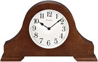 Bulova B1931 Sturbridge Brown Cherry Hardwood Tambour Shape Decorative Mantel and Table Top Clock with Cream Dial and Metal Spade Hands