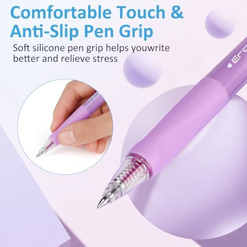 Solati 12 Colors Erasable Gel Pens, Fine Point 0.7mm Colored Erasable Pens