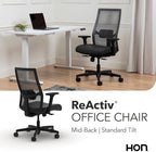 HON Ignition 2.0 ReActiv Ergonomic Office Chair, Lumbar Support, Black