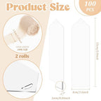 Yeaqee 100 Pcs Pointy Shaped Clear Acrylic Bookmark Blanks with Ribbon
