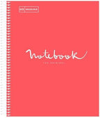 M MiquelRius Emotions Collection, Lined 1 Subject Notebook, 11" x 8.5", 80 Perforated Sheets, 3 Hole Punched, Coral Colored Cardboard Cover