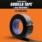 Gorilla All Weather Duct Tape, Black, 1.88" x 25 yd | UV Resistant | Waterproof | For Outdoor Repairs | 2-Pack, Pack of 6