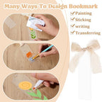 Yeaqee 100 Pcs Pointy Shaped Clear Acrylic Bookmark Blanks with Ribbon