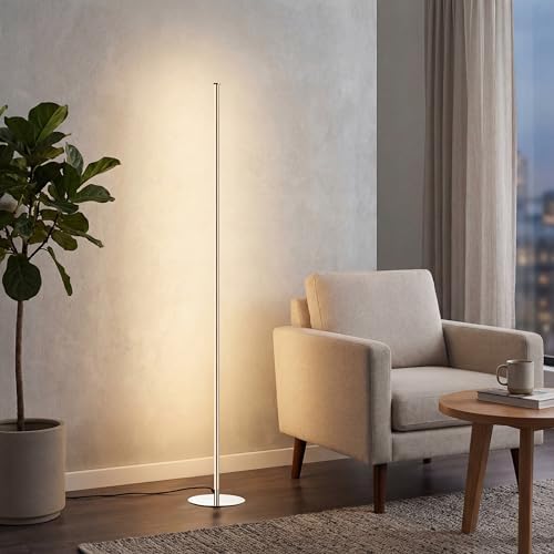 JONATHAN Y Iris 59.5" Modern LED Integrated Floor Lamp Metal, Chrome