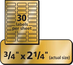 Avery Gold Address Labels for Inkjet Printers, 3/4" x 2-1/4", 300 Labels, 5 Packs (8987)
