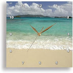 3dRose Wall Clock Silent - 13 inch - USVI, St.Thomas, St. John Bay, Sapphire Beach-CA37 CMI0040 - Cindy Miller Hopkins - Beaches