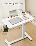 VASAGLE Overbed Table with Wheels, Mobile Laptop Standing Desk, 27.6 Inch