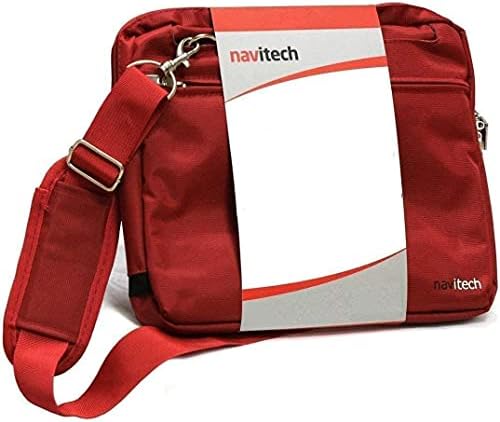 Navitech Red Sleek Premium Water Resistant Shock Absorbent Messenger Bag Compatible With LCD Writing Tablet, Richgv Digital Ewriter 10 Inch Electronic Graphics Tablet