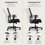 HON Ignition 2.0 Ergonomic Office Chair, Lumbar Support, Desk Chair, Sky