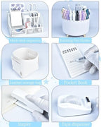 White Desk Accessories and Organizers with Desk Organizer and 360°Rotating Pen Holder stapler Pen and a Lot of Office White Office Supplies Beautifully Presented in a Gift Box