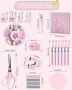 Pink Desk Accessories and Organizers with Desk Organizer and 360°Rotating Pen Holder stapler Pen and a Lot of Office Pink Office Supplies Beautifully Presented in a Gift Box