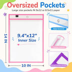 MR.MATE 100Pcs Dry Erase Pockets Sleeve 10x14,Clear Plastic Sheet Protector