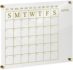 Martha Stewart Grayson Acrylic Wall Calendar with Notes, Clear/Gold