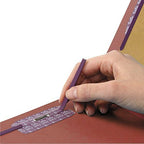 Smead End Tab Pressboard Classification File Folder, 3 Dividers, Red