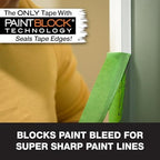 FrogTape Multi-Surface Painter's Tape with PAINTBLOCK, 2 in Wide (1.41 in x 60 yd), Quick Stick Medium Adhesion, Premium Green Painters Tape Removes Clean, 4 Rolls (240660)