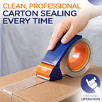 Packing Tape with Dispenser, Heavy-Duty Clear BOPP, Strong Adhesive, 48 mm x 66.6 yd, 4 Rolls + 2 Dispensers