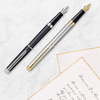 Waterman Hemisphere Fountain Pen Black with Gold Trim Medium Nib Blue Ink Gift Box