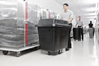 Rubbermaid Commercial Products Bulk Cube Truck with Wheels, Black, 400 lbs Capacity, Holds Waste/Laundry/Linens for Hospital/Hotel/School