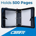 Case-it Dual Zipper Binder | Two 1.5" D-Rings | 600-Sheet | Dual-101 Teal