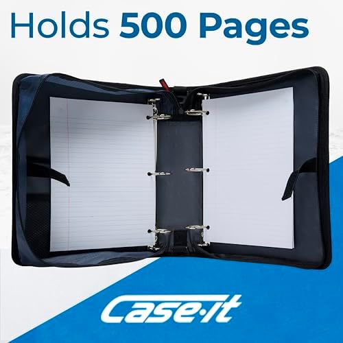 Case-it Dual Binder | Two 1.5" D-Rings | 600-Sheet | Dual-101 Jet Black