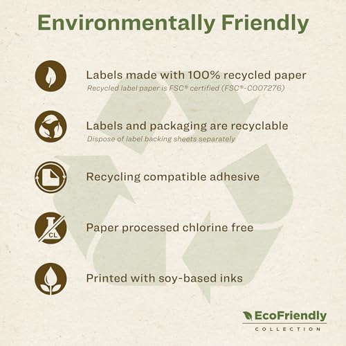 Avery EcoFriendly Recycled File Folder Labels, 2/3" x 3-7/16", White, Permanent Label Adhesive, 1,500 Printable Labels (45366)