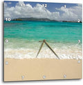 3dRose Wall Clock Silent - 15 inch - USVI, St.Thomas, St. John Bay, Sapphire Beach-CA37 CMI0040 - Cindy Miller Hopkins - Beaches