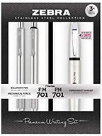 Zebra Pen STEEL PM-701 & M/F-701, Pen, Pencil & Permanent Market Set, 3-Pk