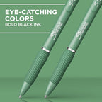 Sharpie S-Gel Gel Pens, Green Barrel, Black Ink, Medium Point (0.7mm), 4 Count - For Home, Office, College, Journaling, Drawing, Note-Taking, Writing
