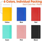 6 Pack Lined Journal Notebook for Work, 200 Pages, Medium 5.5" x 8.3", A5 College Ruled Notebook, 6 Colors, Hardcover Journaling Notebooks for Writing, Note Taking