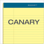Tops Docket Lined Legal Pads, 8.5 x 11 Notepads, 50 Sheets, 6 Pack, Canary
