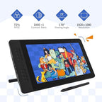 GAOMON PD1561 Drawing Tablet with Screen, Tilt Support & 10 Keys, 15.6"