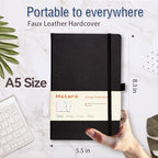Heture Hardcover Notebooks, 6 Packs A5 Lined Journals Notebook for Writing 160 Pages, 8.2 x 5.5 inch, Classic Ruled Notebooks for College/Work/Travel (Black, 6 Pack)