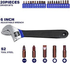 Torin 129 Piece Tool Set Household Repair Tool Kit with Plastic ToolBox, S2 tool steel adjustable wrench, driver handle, Wire Striper, measuring tape, screwdriver bits, screwdrivers Set.etc, APK129TSM
