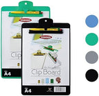 Yosogo A4/Letter Size Plastic Clipboard – 2 Pack with Handy Pen Holder & Bonus Pen – Holds up to 40 Sheets – Durable Plastic – Writing, Office, Stationary, School Supplies Set