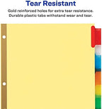 Avery 8-Tab Binder Dividers for School,Medical Office Supply,or Home Organization,Insertable Multicolor Big Tabs,Sets (11111),(Pack of 48)