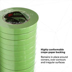 3M High Performance Green Masking Tape 401+, 12 mm x 55 m 6.7 mil