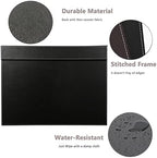 KINGFOM Ultra-Smooth PU Leather Desk Pad & Mat Office Desk Drawing & Writing Board A3/ A4 File Paper Clip Table Protector Mat on Top Large 24''x18'' (Black)