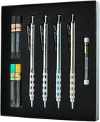 Pentel Arts GraphGear 1000 Mechanical Pencil Premium Gift Set with Refill Leads & Erasers (PG1000BXSET) (Pack of 6)