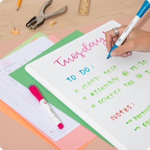 U Brands Dry Erase Markers Medium Tip Set, 21 Pack, Assorted Colors, Whiteboard Pens with Medium Point and Built In Eraser Caps, Low Odor Ink, Dry Erase Markers For Classroom, Office, Or Home